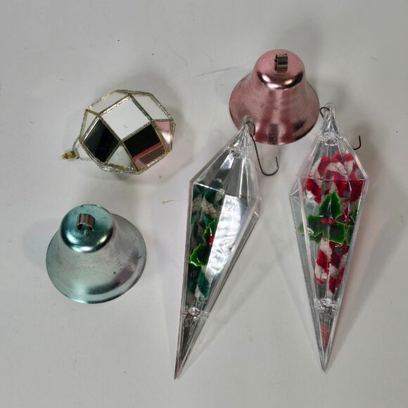Unbranded Other - VTG Christmas Ornaments Lot Aluminum Bells Plastic Icicles Mirrored Ball 50s 60s
